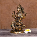 Brass Goddess Lakshmi Idol (9.5 Inch)