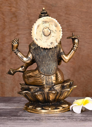 Brass Goddess Lakshmi Idol (9.5 Inch)
