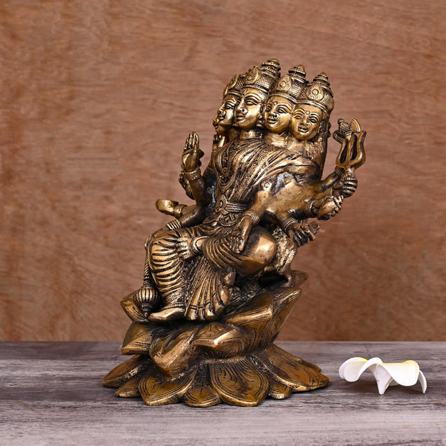 Brass Goddess Gayatri Devi Idol (9 Inch)