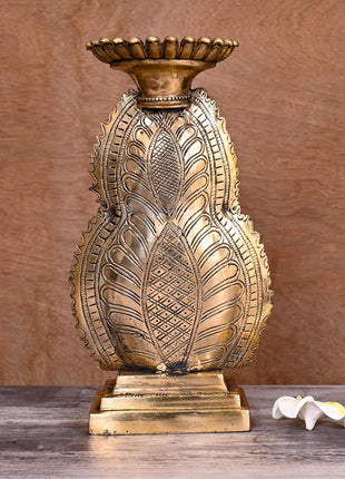 Brass Gautam Buddha Candle Holder (11.8 Inch)