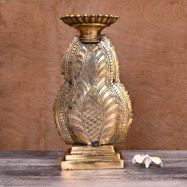 Brass Gautam Buddha Candle Holder (11.8 Inch)