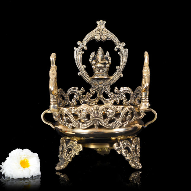 Brass Traditional Ganesha Urli/Floater (12 Inch)