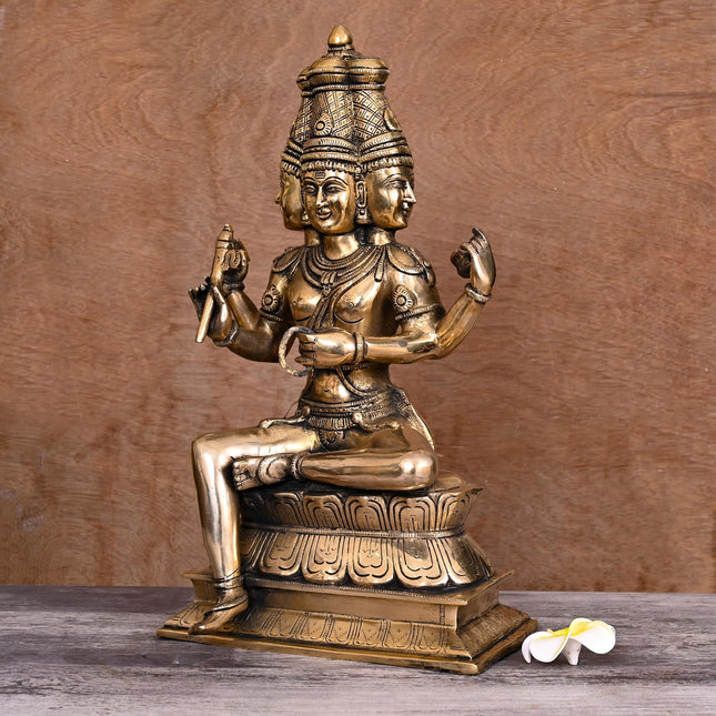 Brass Lord Brahma Statue (16 Inch)
