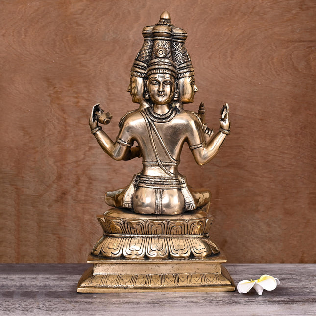 Brass Lord Brahma Statue (16 Inch)