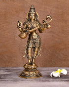 BRASS STANDING GODDESS SARASWATI IDOL (10
