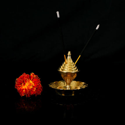 Brass Incense Holder/Agardan Pair (2.5 Inch)