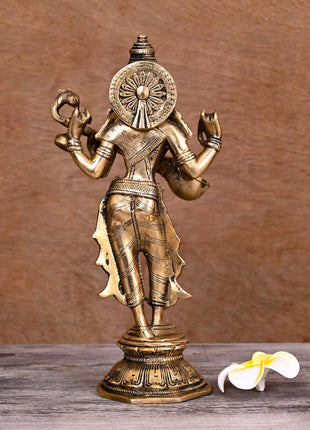 BRASS STANDING GODDESS SARASWATI IDOL (10")
