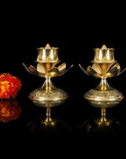 Brass Lotus Incense Holder/Agardan Pair (3 Inch)