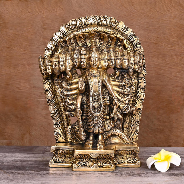 Brass Vishwaroopam Vishnu Statue (11")
