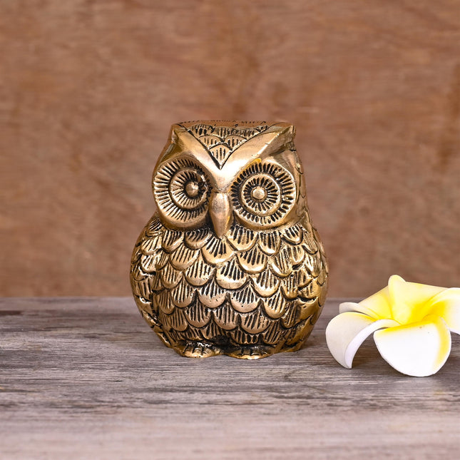 Brass Owl Figurine (2.5 Inch)
