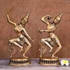 Brass Vintage Dancing Shiva Parvati Statue (15″)