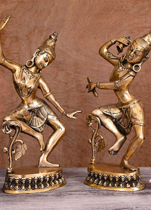 Brass Vintage Dancing Shiva Parvati Statue (15″)