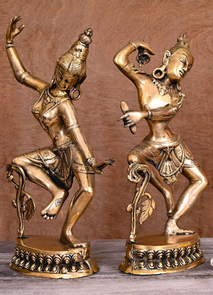 Brass Vintage Dancing Shiva Parvati Statue (15″)
