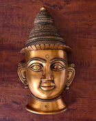 Brass Parvati Mukhlingam Wall Hanging (14.5 Inch)