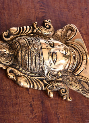 Brass Shiva Face Wall Hanging (8 Inch)