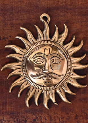 Brass Sun Face Wall Hanging (7.5")