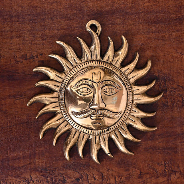 Brass Sun Face Wall Hanging (7.5 Inch)
