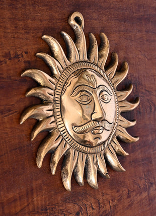 Brass Sun Face Wall Hanging (7.5")
