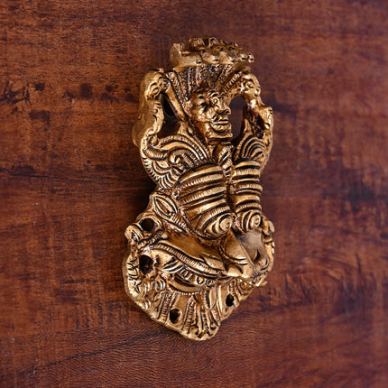BRASS SUPERFINE YALI FACE WALL HANGING (4")