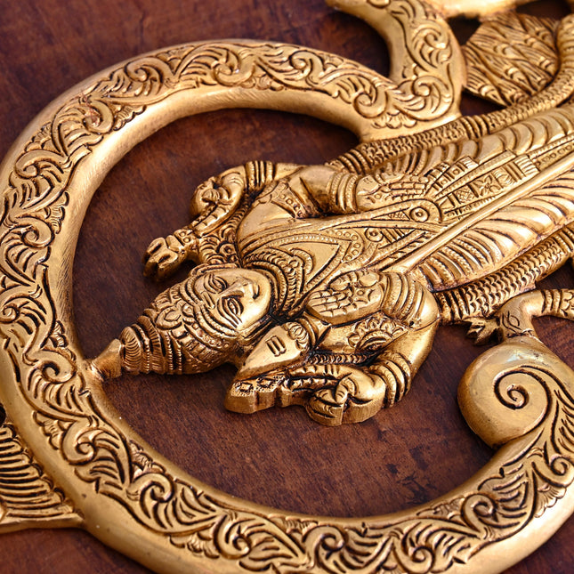 Brass Lord Murugan/Kartikeya Wall Hanging (13.5 Inch)