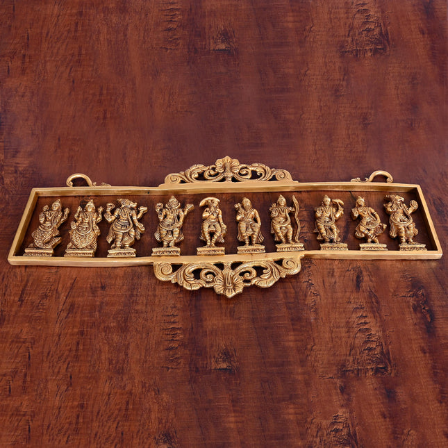 BRASS Dashavatara / VISHNU AVATAR WALL HANGING (9.5")