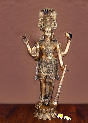 Brass Standing Lord Vishnu Statue (41 Inch)