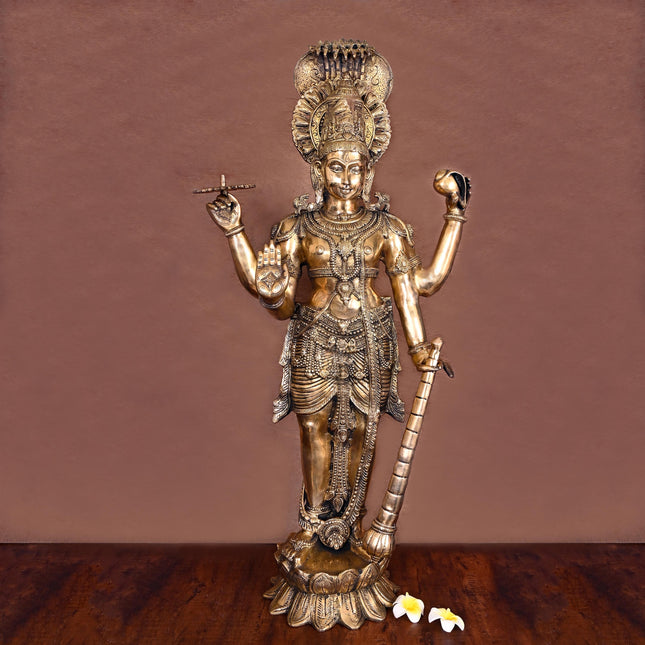 Brass Standing Lord Vishnu Statue (41 Inch)