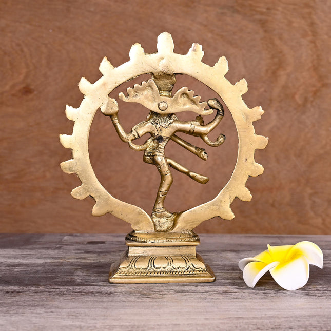 Brass Nataraja Dancing Shiva Idol (7.5 Inch)