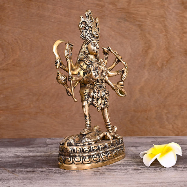 BRASS GODDESS KALI IDOL (9")