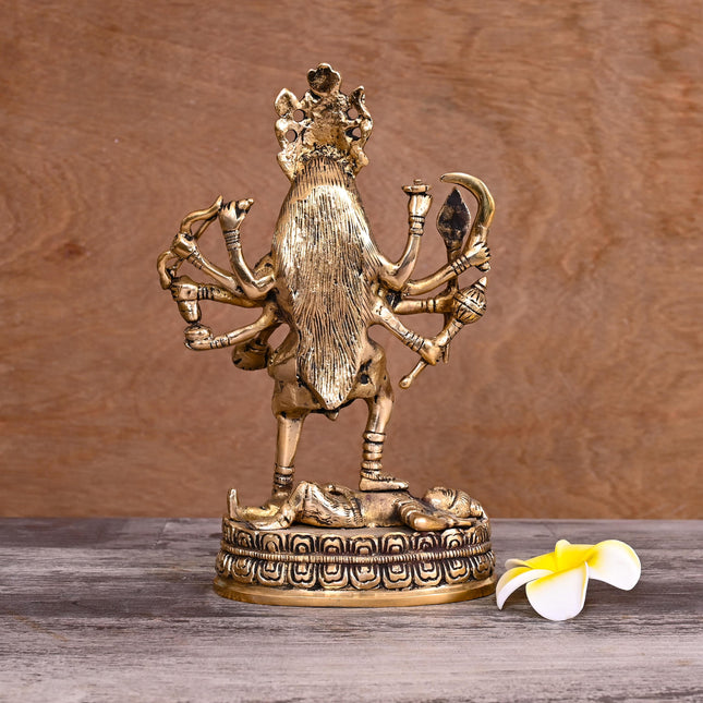 BRASS GODDESS KALI IDOL (9")