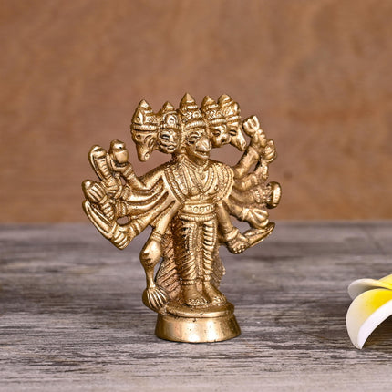 Brass Panchmukhi Hanuman Idol (4")