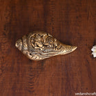 Brass Lord Vishnu And Lakshmi Conch (3.8 Inch)