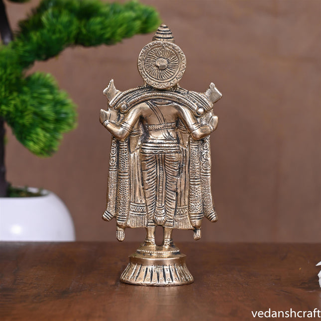 Brass Tirupati Balaji/Venkateshwar Idol (6 Inch)