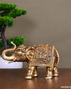 Brass Elephant Royal Statue (5 Inch)