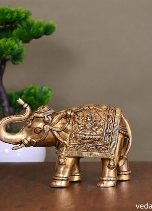 Brass Elephant Royal Statue (5 Inch)