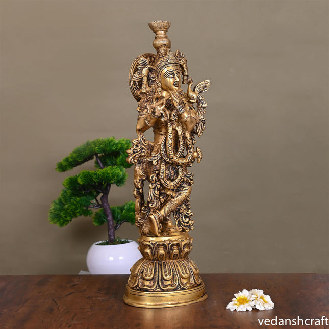 BRASS SUPERFINE LORD KRISHNA STATUE (21 INCH)