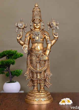 Brass Superfine Tirupati Balaji/Venkateshwar Idol (24 Inch)