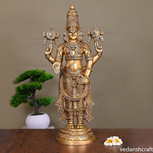 Brass Superfine Tirupati Balaji/Venkateshwar Idol (24 Inch)