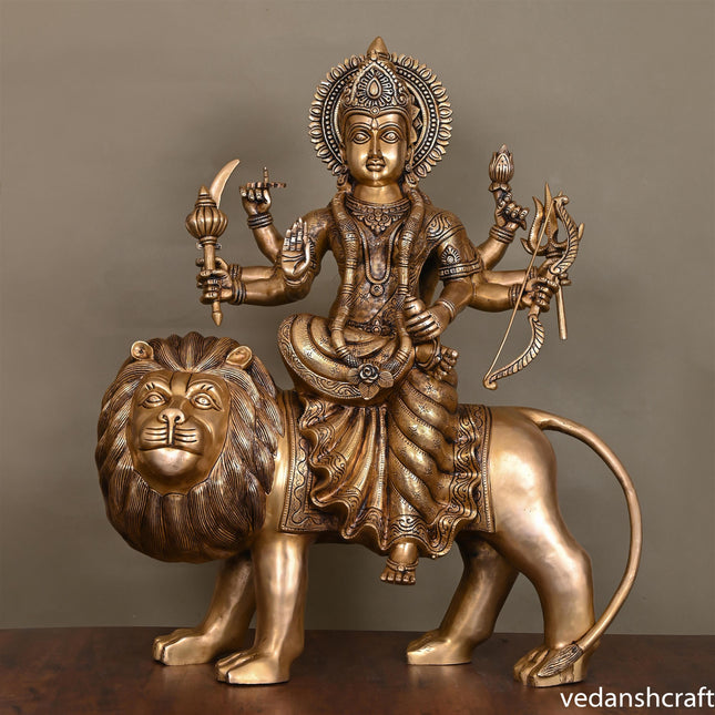 Brass Goddess Durga Superfine Idol (24.5 Inch)