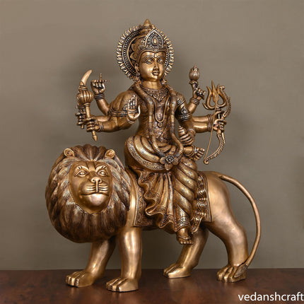 Brass Goddess Durga Superfine Idol (24.5 Inch)