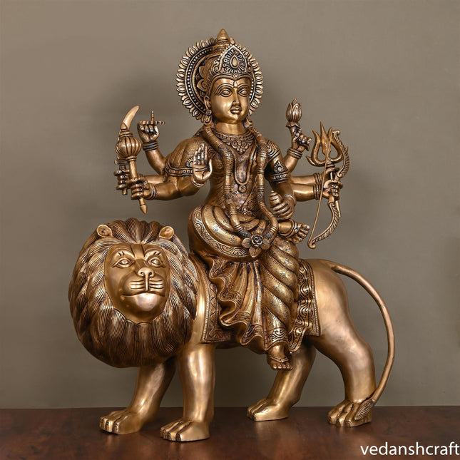 Brass Goddess Durga Superfine Idol (24.5 Inch)