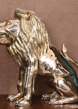 Brass Lion Statue (22 Inch)