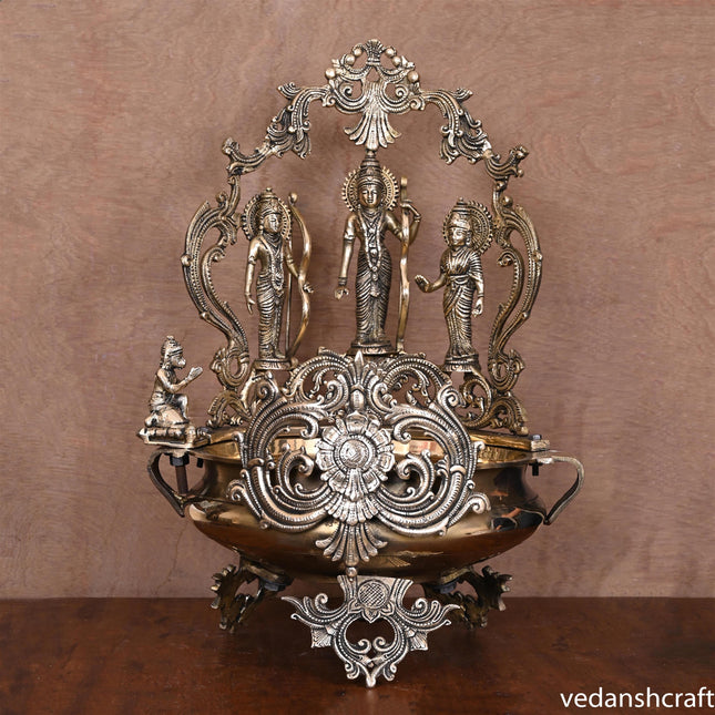 Brass Traditional Ram Darbar Urli (21.5 Inch)