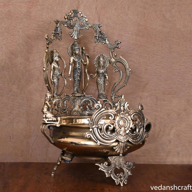 Brass Traditional Ram Darbar Urli (21.5 Inch)