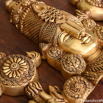 Brass Tirupati Balaji/Venkateshwar Face Wall Hanging (15 Inch)