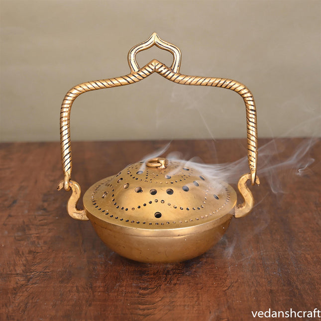 Brass Dhoop Dani & Incense Holder (7.2 Inch)