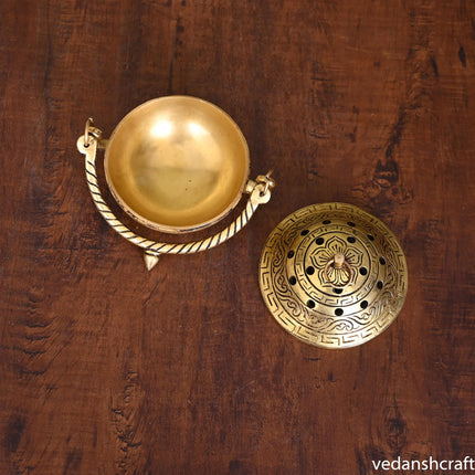 Brass Dhoop Dani & Incense Holder (4.5 Inch)