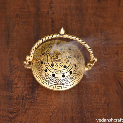 Brass Dhoop Dani & Incense Holder (4.5 Inch)