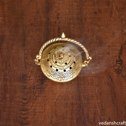 Brass Dhoop Dani & Incense Holder (4.5 Inch)