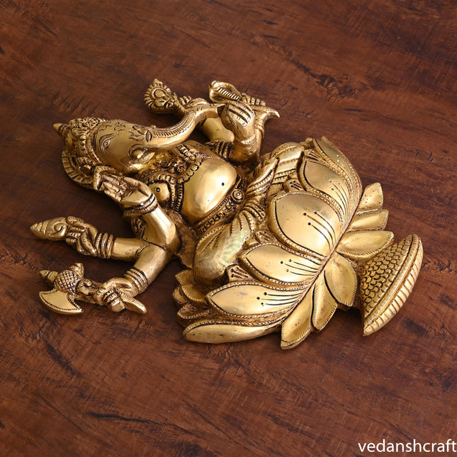 Brass Lord Ganesha Wall Hanging (13 Inch)